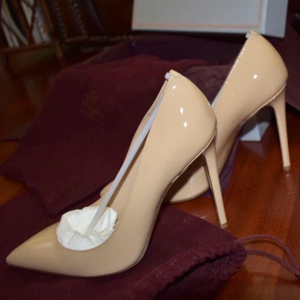 Bruno Magli Allegra Nude Patent Leather Pumps